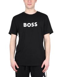BOSS - Tshirt Con Stampa Logo - Lyst
