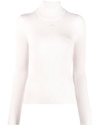 Courreges - Logo-Embroidered Roll-Neck Jumper - Lyst