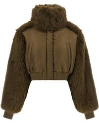 Pinko - Bomber Jacket With Fur Inserts - Lyst