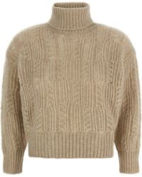 Agnona - Openwork Turtleneck Sweater - Lyst