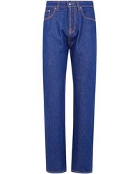 Versace - Cotton Denim Jeans With Medusa Detail - Lyst
