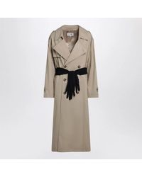 MM6 by Maison Margiela - Cotton Trench Coat With Gloves - Lyst