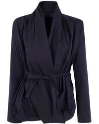 Maria Calderara - Drapped Shirtcotton Twill Drapped Shirt - Lyst