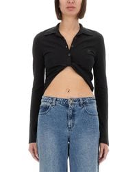 Courreges - Courregès Cropped Polo Shirt Twist - Lyst