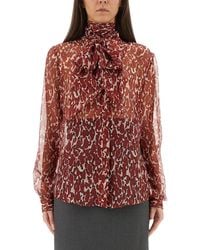 Saint Laurent - Printed Silk Shirt - Lyst