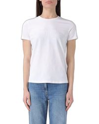 Elisabetta Franchi - Jersey T-Shirt With Embroidered Logo - Lyst