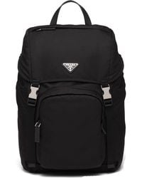 Prada - Re-Nylon And Saffiano Leather Backpack - Lyst