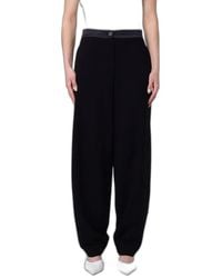 Emporio Armani - Satin-Trim Tapered Trousers - Lyst