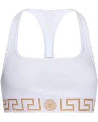 Versace - Bra With Elastic Band Featuring The Greca Motif - Lyst