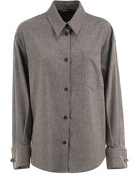 Fabiana Filippi - Virgin Wool Flannel Shirt With Jewelled Details - Lyst
