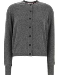Ferragamo - Dark Stretch Cashmere Blend Cardigan - Lyst