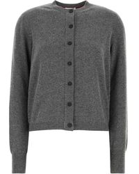 Ferragamo - Dark Stretch Cashmere Blend Cardigan - Lyst