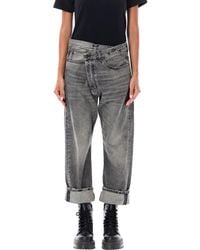 R13 - Crossover Waist Denim Jeans - Lyst