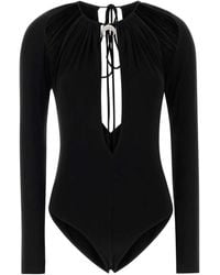 Marine Serre - Draped Jersey Ls Crewneck Top - Lyst