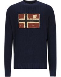 Napapijri - Logo Patch Knitted Sweater - Lyst