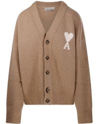Ami Paris - Ami De Cœur Alpaca Cardigan - Lyst