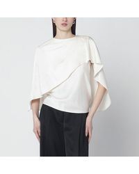 Jonathan Simkhai - Eliora Cream Satin Blouse - Lyst