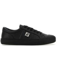 Fendi - Leather Domino Sneakers - Lyst