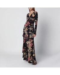 Etro - Printed Wrap Jersey Maxi Dress - Lyst