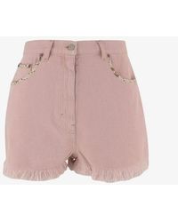 Valentino - Old Rose Cotton Denim Shorts - Lyst