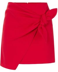 Elisabetta Franchi - Lightweight Crêpe Miniskirt With Bow - Lyst
