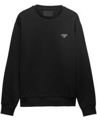 Prada - Cotton Nylon Crewneck Sweatshirt - Lyst