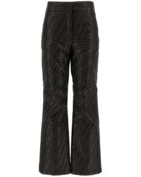 Fendi - Fendi Ff Monogram Cotton-Polyamide Trousers - Lyst