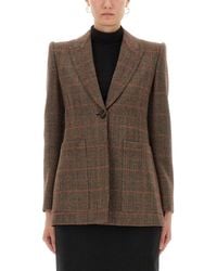 Chloé - Plaid Wool Tailored Jacket - Lyst