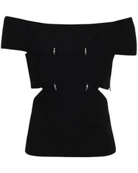 McQueen - Stretch Viscose Blend Top - Lyst