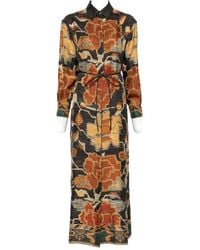 Pierre Louis Mascia - Printed Silk Long Dress - Lyst