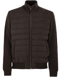 Herno - Quilted Knit And Fabric Jacket With High Collar - Lyst