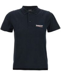 Balenciaga - Logo Embroidery Polo Shirt - Lyst