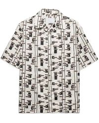 Prada - Printed Cotton Silk Blend Shirt - Lyst