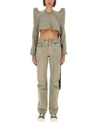 Rick Owens - Cropped Sweatshirt Cotton Sweatshirts - Lyst