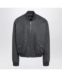 Dolce & Gabbana - Dolce&Gabbana Mélange Zip-Up Bomber Jacket - Lyst
