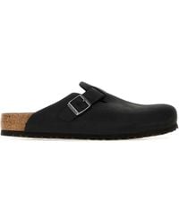 Birkenstock - Leather Boston Slippers - Lyst