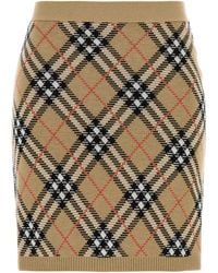 Burberry - Checked Mini Skirt - Lyst