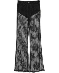 Patrizia Pepe - Flared Trousers With Lace - Lyst