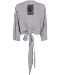Ziggy Chen - Collarless Jersey T-Shirt - Lyst