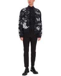 Versace Jeans Couture - Cotton Fleece Bomber Jacket - Lyst
