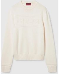 Gucci - Knit Cotton Wool Sweater With Intarsia - Lyst