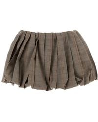 Miu Miu - Embroidered Wool Mini Skirt For - Lyst
