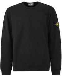 Stone Island - Cotton Crew Neck Sweatshirt With Compass Badge - Lyst