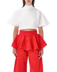 Alaïa - Alaia Highneck Tshirt Cotton Jersey - Lyst