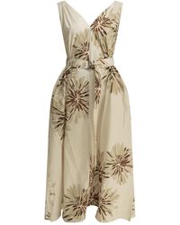 Brunello Cucinelli - "Bloom Print" Midi Dress - Lyst