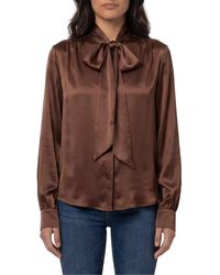 FEDERICA TOSI - Silk-Blouse Blouse With Bow - Lyst