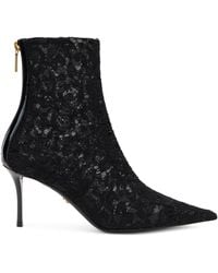 Dolce & Gabbana - Dolce & Gabbana Lace Ankle Boots - Lyst