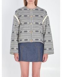 Celine - Wool Blend Blazer With Triomphe Motif - Lyst