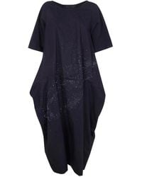 Maria Calderara - Crinkled Cotton Long Dress - Lyst