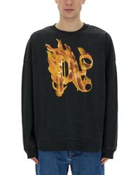 Palm Angels - Burning Monogram" Print Sweatshirt - Lyst